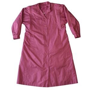 Vintage 80s Pink Quilted Raincoat – Retro Outerwear Size 8P
